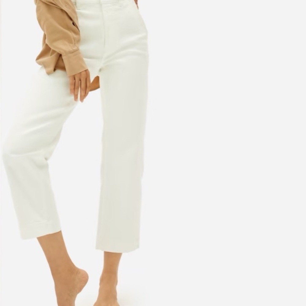 Women's White Jeans-Everlane Straight Leg Crop